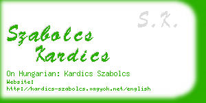 szabolcs kardics business card